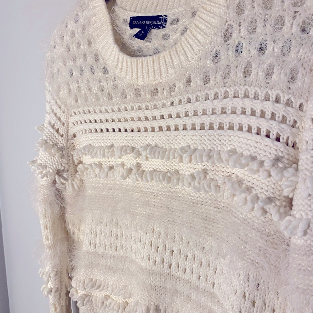 Banana Republic Fuzzy Chic Holiday Sweater Sz Sm
